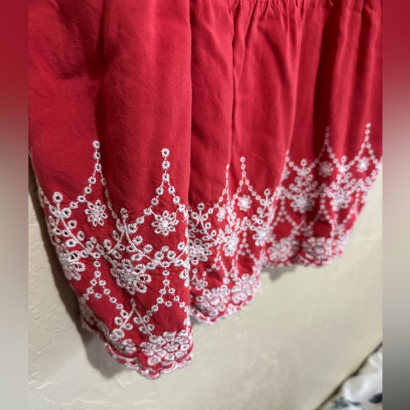 Plus Size Red Eyelet Peplum Tank Top 1X - Picture 5 of 5